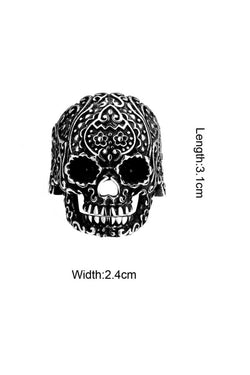 Gomaya Aztec Skull Stainless Steel Ring thumbnail 2