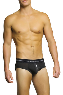 James Tudor Black Button Fly Brief thumbnail 2