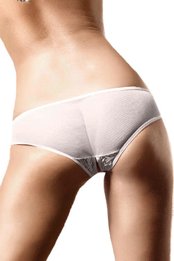 Baci White Lace & Mesh Crotchless Panty thumbnail 2