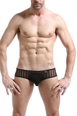 PetitQ Black Mesh Stripe Antony Bikini thumbnail 1