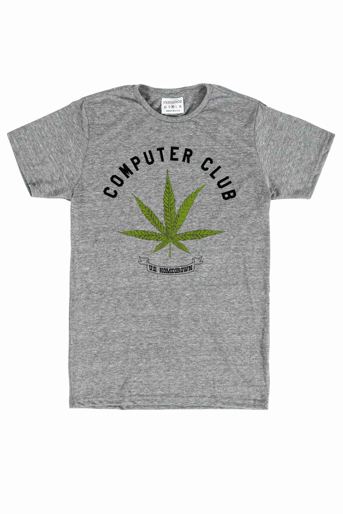 Rxmance Unisex Grey Computer Club Crew Tee