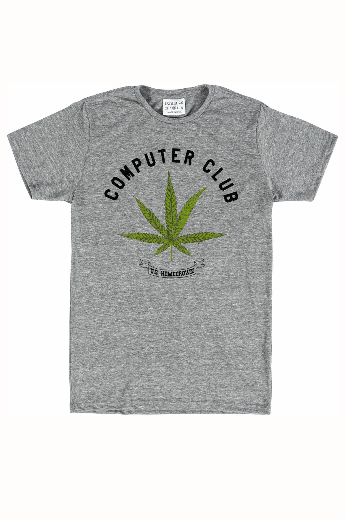 Rxmance Unisex Grey Computer Club Crew Tee