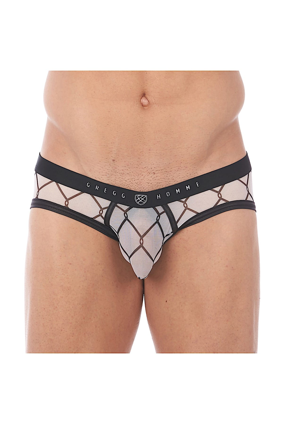 Gregg Homme White Wired Mesh C-Ring Brief