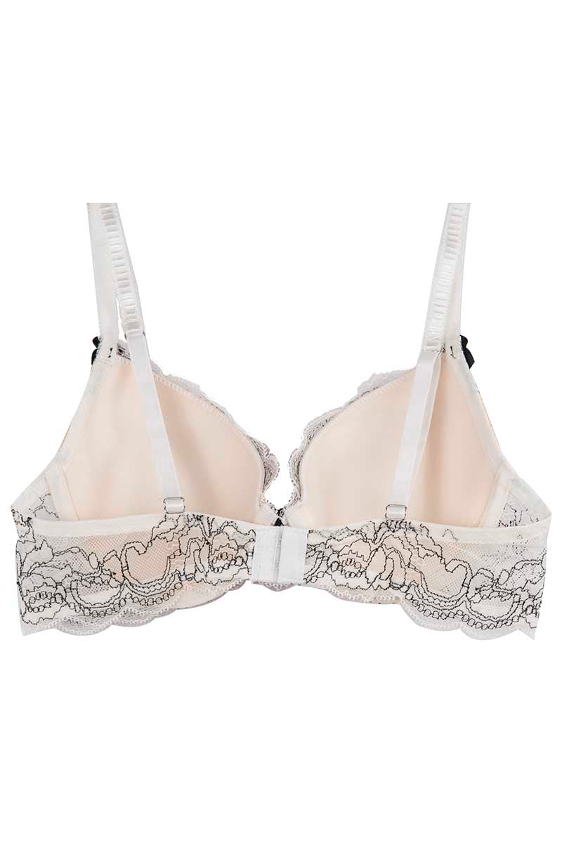Catherine Malandrino White Corded Lace Demi Bra