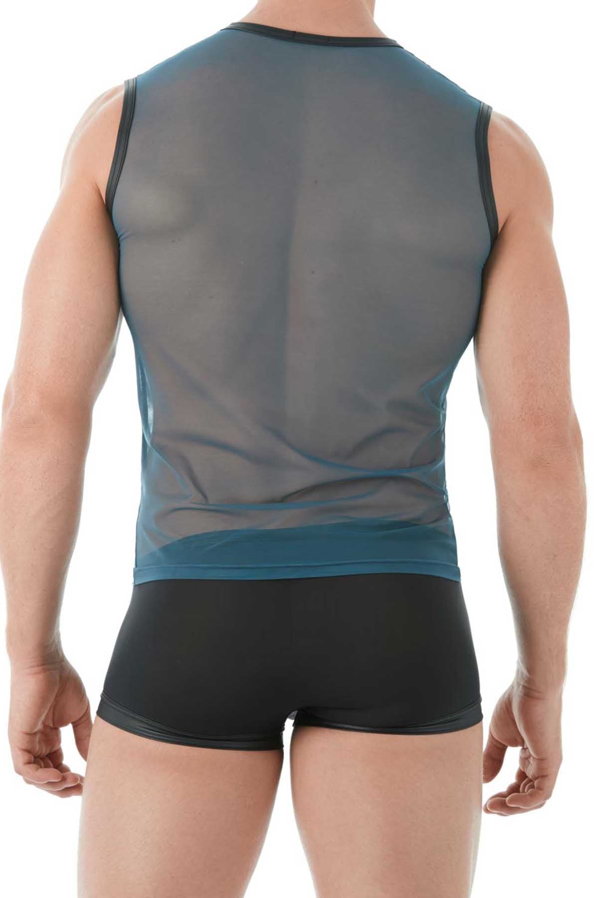 Gregg Homme Blue Break-In Muscle Mesh Shirt