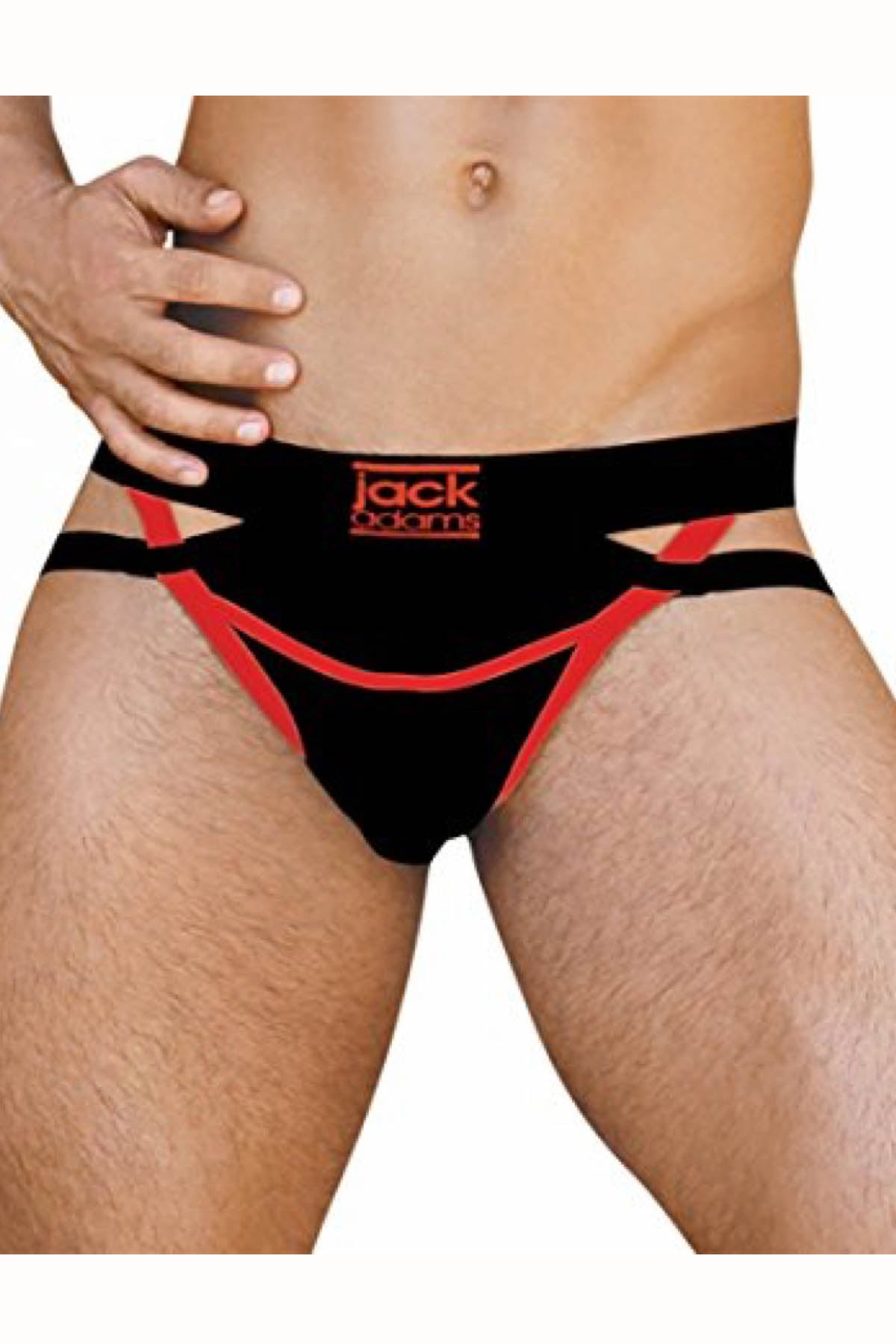 Jack Adams Black & Red Ranger Fly X Jockstrap