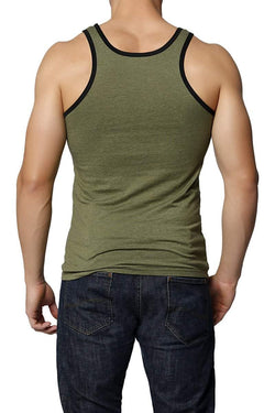 Y.M.L.A. Army Green Contrast Trim Tank thumbnail 2
