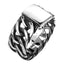 Gomaya Silver Chain & Plate Stainless Steel Ring