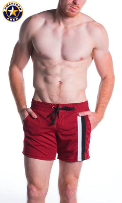 A J Burgundy Decathlon Coach Short W/Pockets thumbnail 1