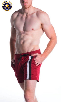 A J Burgundy Decathlon Coach Short W/Pockets thumbnail 2