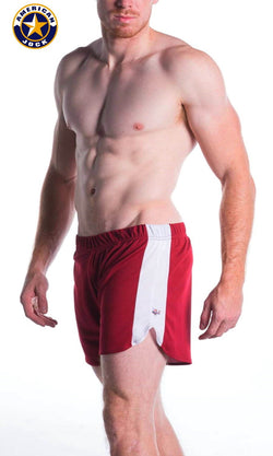 A J Burgundy Relay Short W/Built-In Jockstrap thumbnail 3