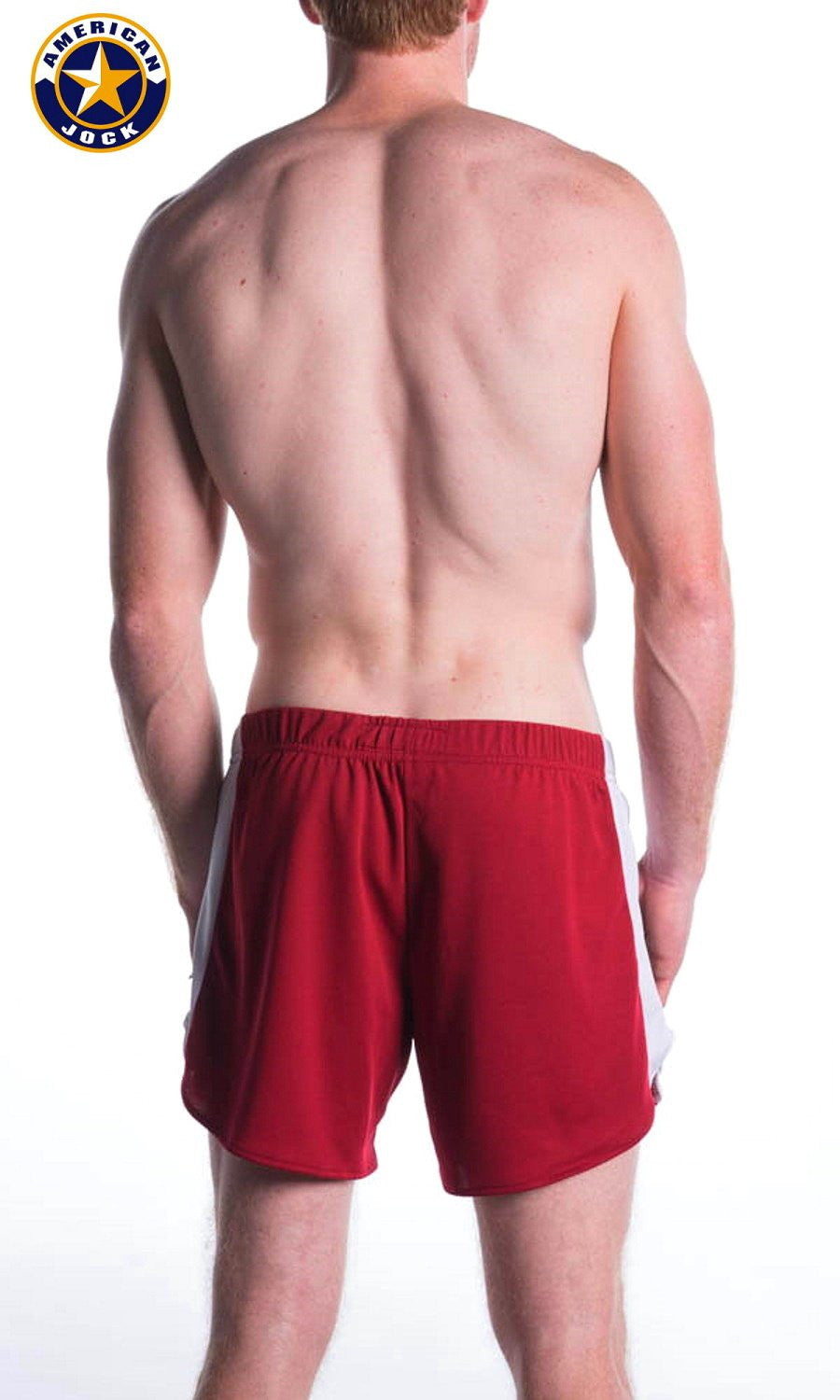 A J Burgundy Relay Short W/Built-In Jockstrap