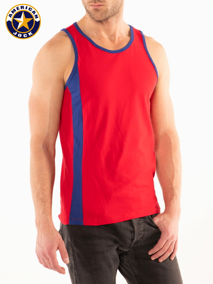 A J Competitor Tank Top Red 8005