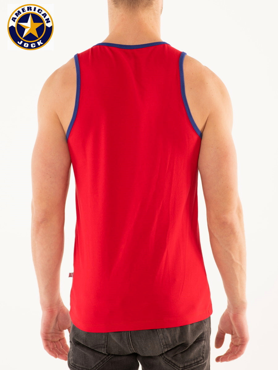 A J Competitor Tank Top Red 8005