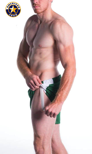 A J Forest Green Relay Short W/Built-In Jockstrap