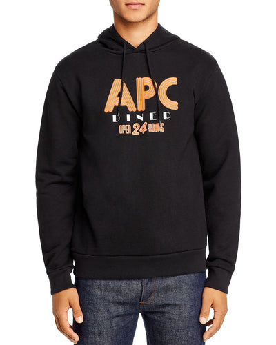 A.p.c. Benito Graphic Logo Hooded Sweatshirt Noir