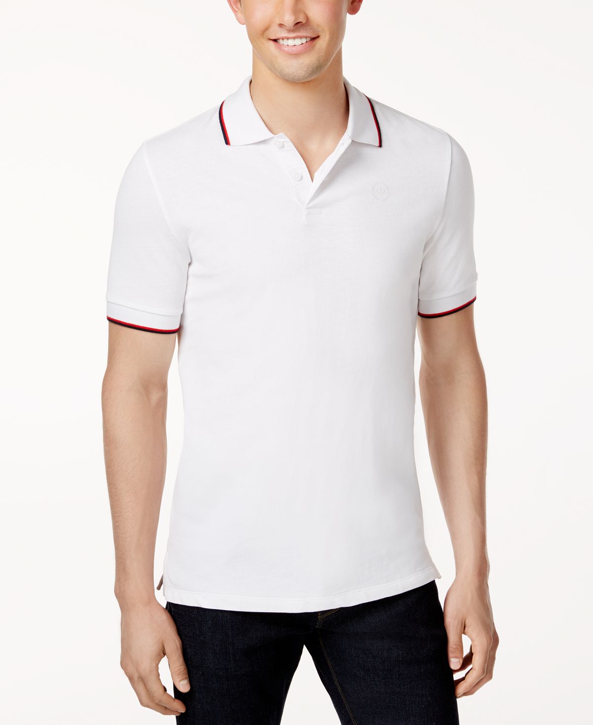 A|x Armani Exchange | Contrast Tipped Polo Shirt White