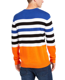 A|x Armani Exchange | Regular-fit Colorblocked Stripe Logo Sweater Flame Multi Color Stripe thumbnail 3