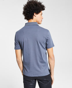 A|x Armani Exchange | Regular-fit Iridescent Logo-print Polo Shirt Gray thumbnail 3