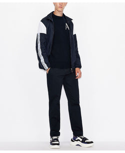 A|x Armani Exchange | Sleeve Logo Stripe Zip-up Navy/White thumbnail 4