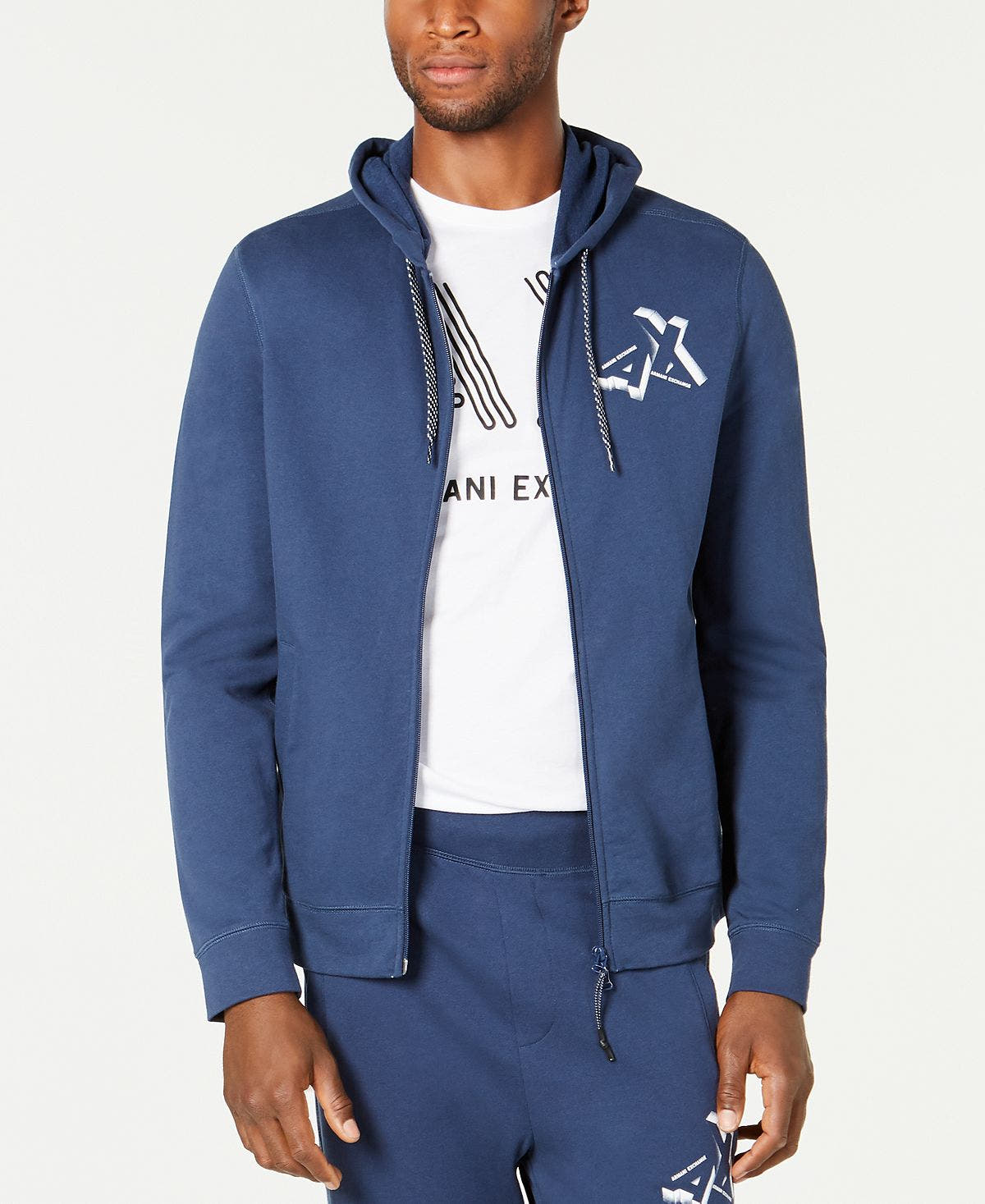 A|x Armani Exchange | Zip Front Logo Hoodie Assorted
