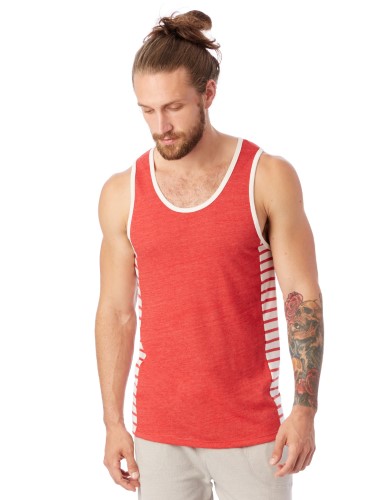 ALTERNATIVE Men's Marine Striped Tank Top - Red