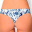 AQS 3Pk Blue Flowers Laser Cut Thong