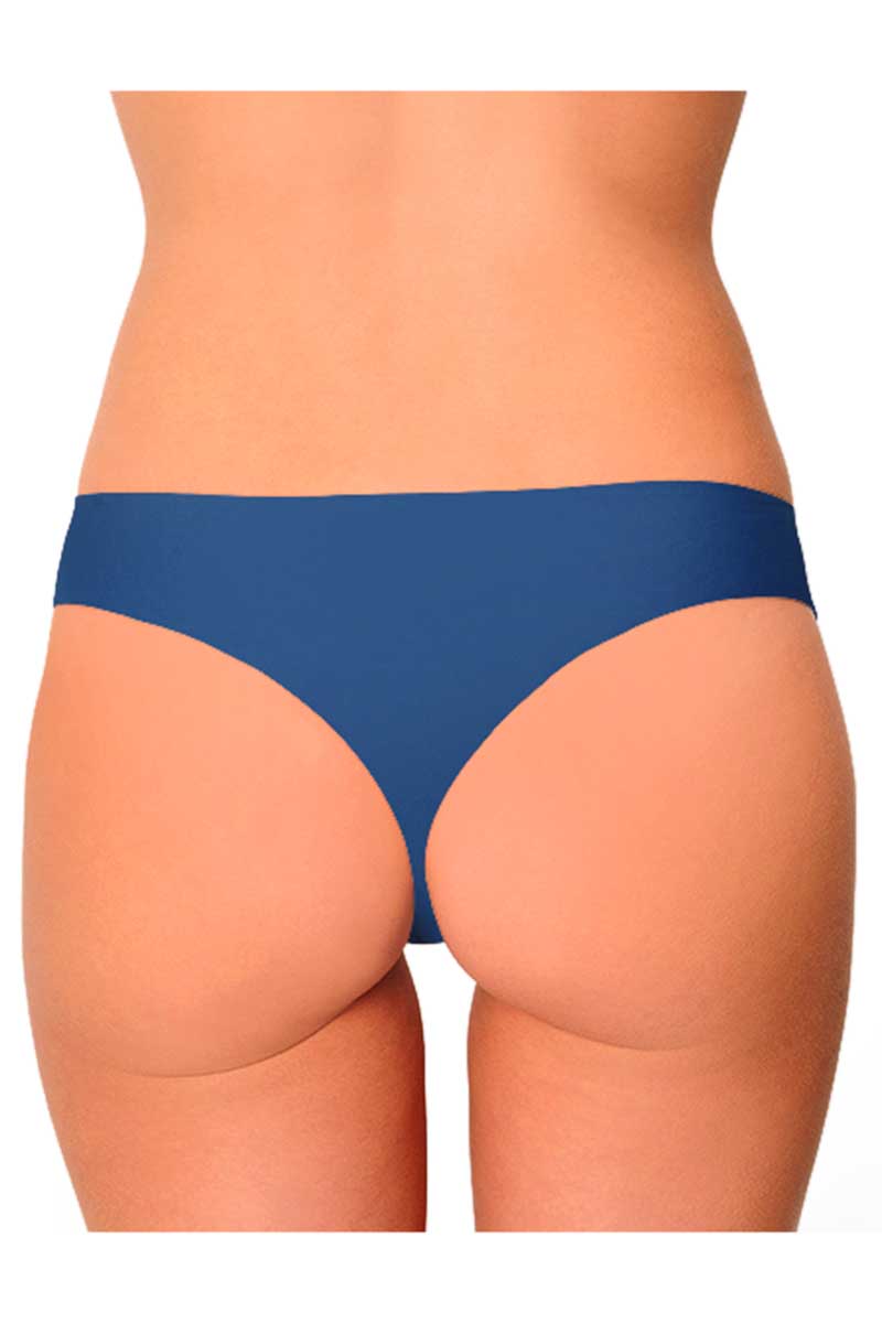 AQS 3Pk Blue Flowers Laser Cut Thong