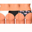 AQS 3Pk Flowers Laser Cut Thong