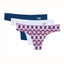 AQS 3Pk Geometric Laser Cut Thong