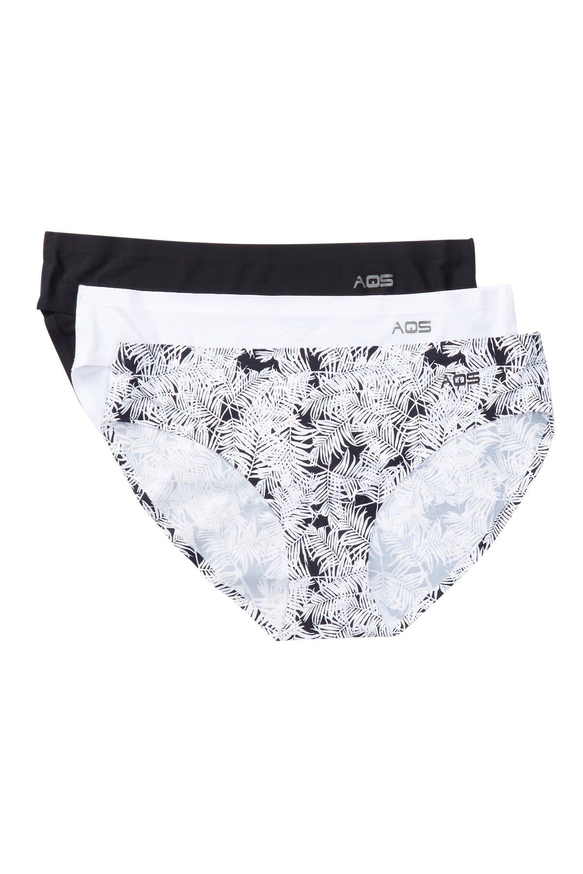 AQS 3Pk Leaves Laser Cut Bikini Brief