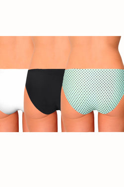 AQS 3Pk Mint Laser Cut Bikini Brief thumbnail 2