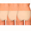 AQS 3Pk Nude Laser Cut Bikini Brief