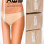 AQS 3Pk Nude Laser Cut Thong