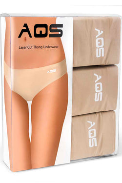 AQS 3Pk Nude Laser Cut Thong thumbnail 4