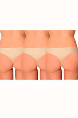 AQS 3Pk Nude Laser Cut Thong thumbnail 2