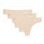 AQS 3Pk Nude Laser Cut Thong
