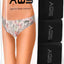 AQS 3Pk Tropical Black Laser Cut Thong