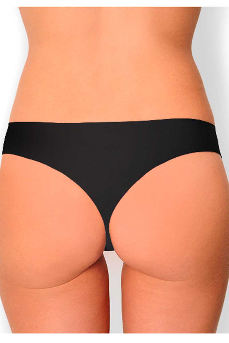 AQS 3Pk Tropical Black Laser Cut Thong