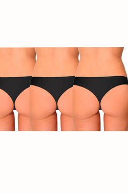 AQS 3Pk Tropical Black Laser Cut Thong thumbnail 2