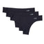 AQS 3Pk Tropical Black Laser Cut Thong