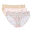 AQS 3Pk Tropical Flowers Laser Cut Bikini Brief