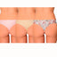 AQS 3Pk Tropical Flowers Laser Cut Thong