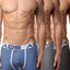 AQS 3pk Grey/White/Dark Blue Striped Boxer Brief 3-Pack
