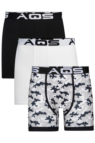 AQS Black Camoflauge/White/Black Boxer Brief 3-Pack