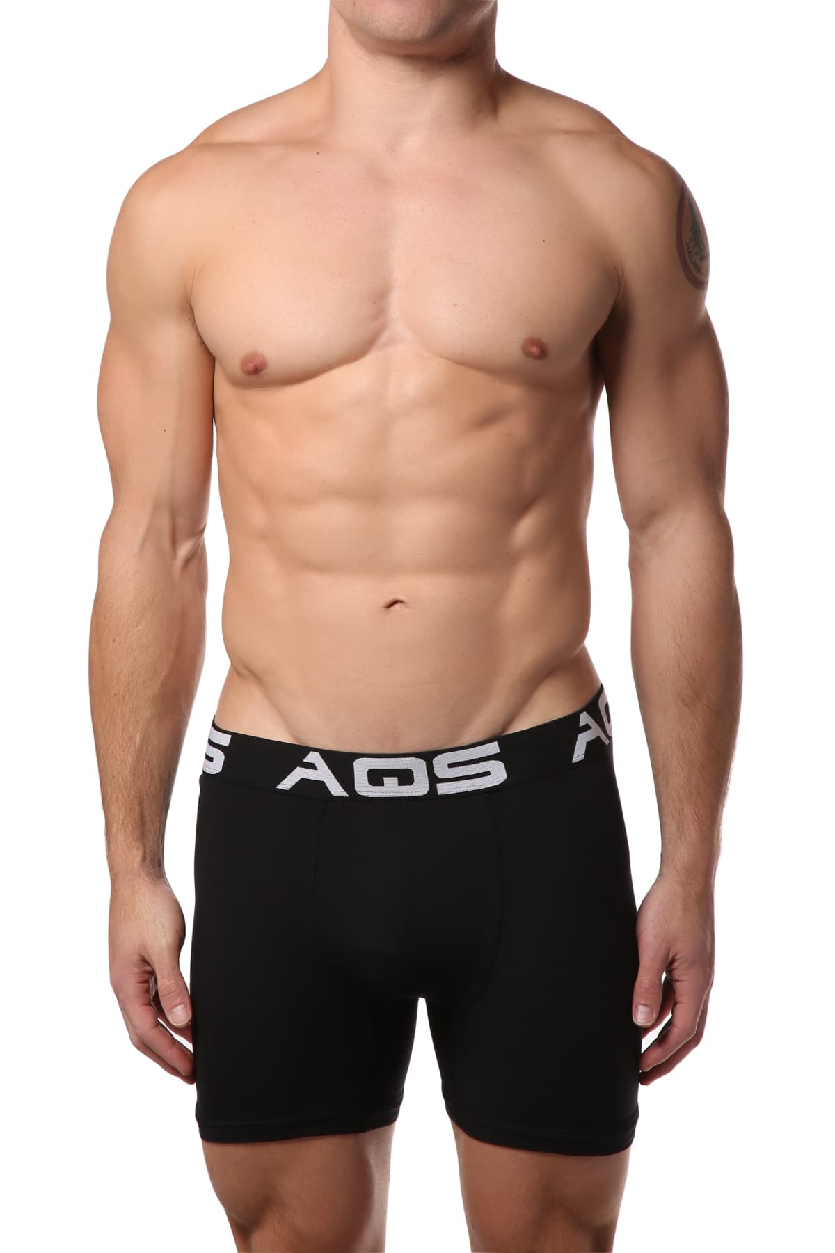 AQS Black/Grey/White Stripe Boxer Brief 3-Pack