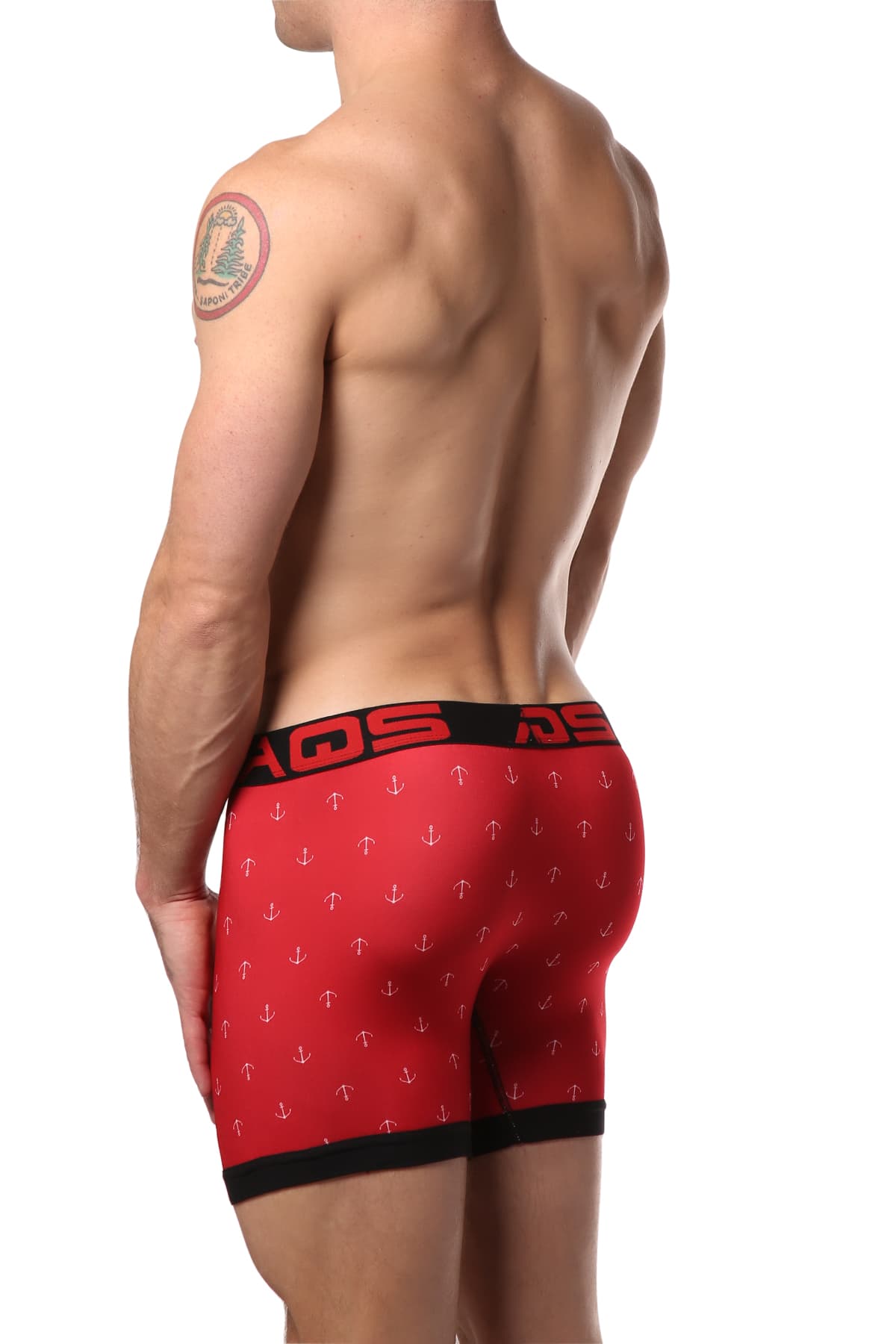 AQS Black/Red Anchor Printed Boxer Brief 3-Pack