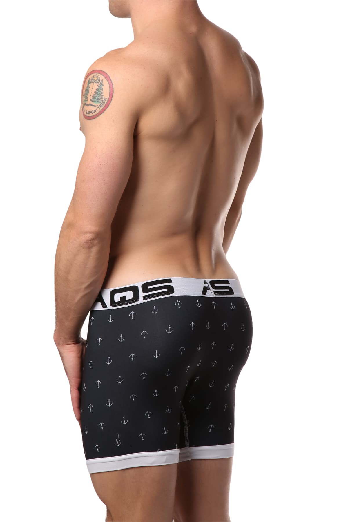 AQS Black/Red Anchor Printed Boxer Brief 3-Pack