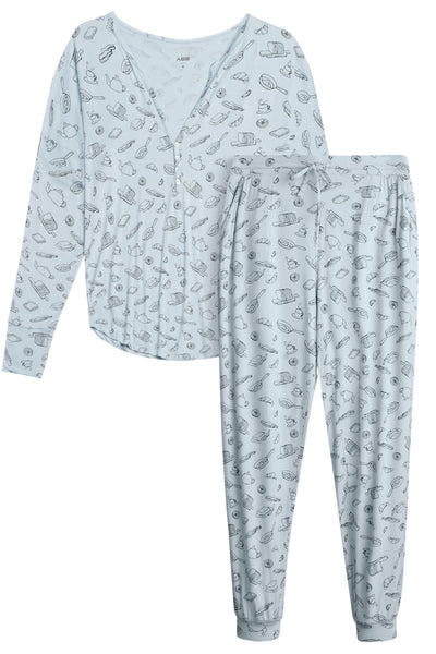 AQS Blue Breakfast Pajama Set