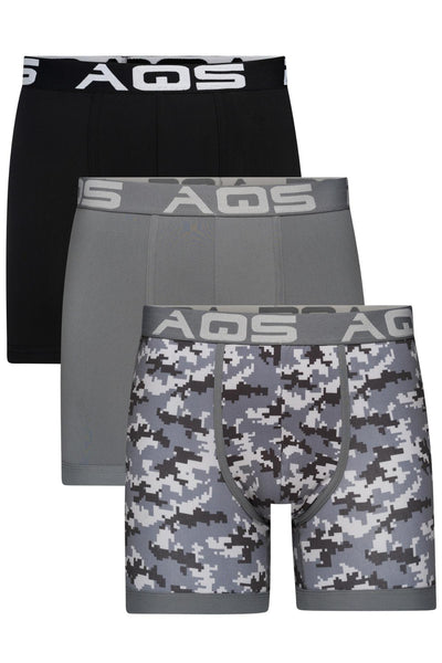 AQS Grey Camoflauge/Grey/Black Boxer Brief 3-Pack